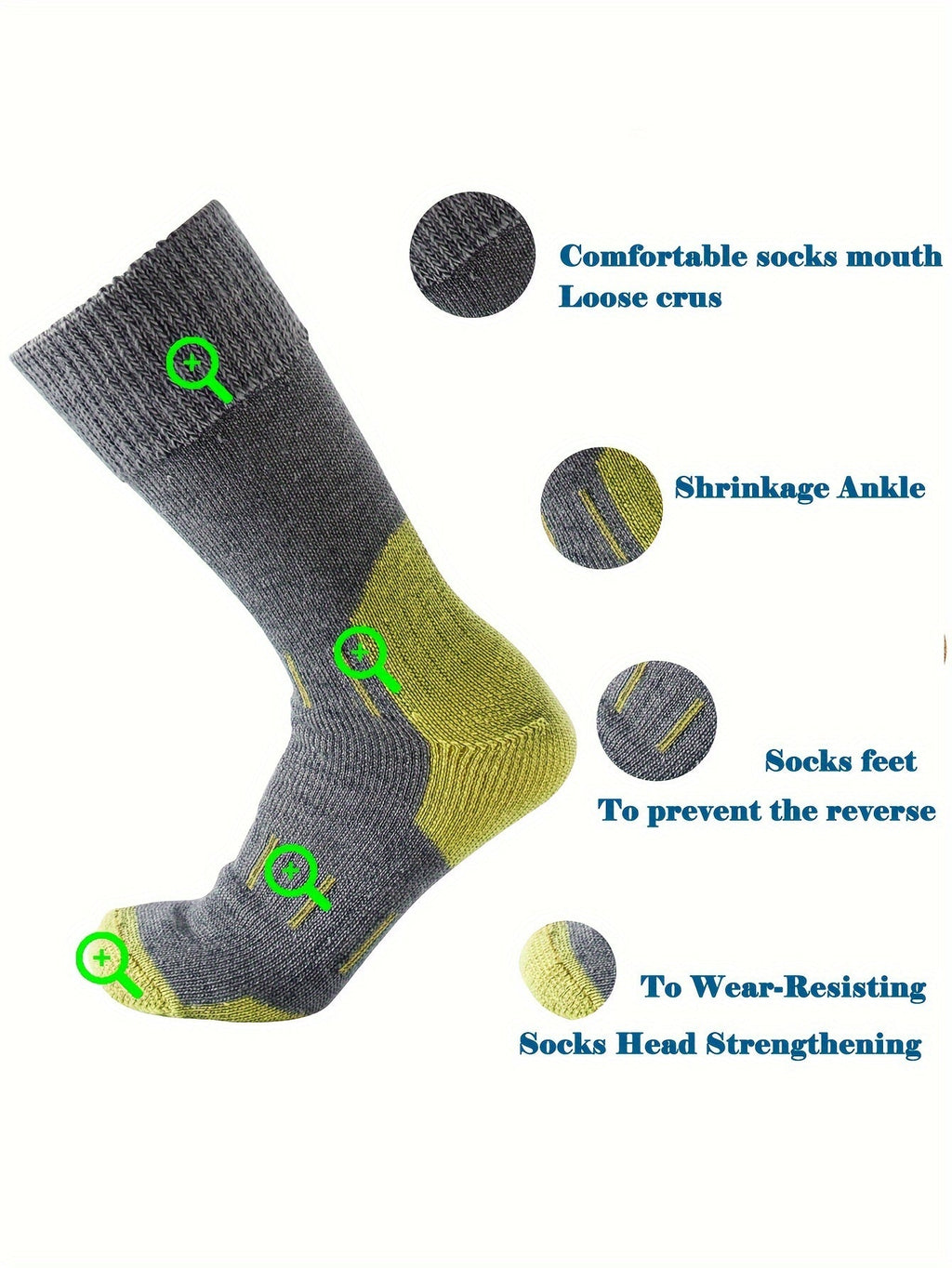 4 Pairs of Premium 79% Merino Wool Athletic Crew Socks for Men - Warm, Breathable, and Moisture-Wicking for Hiking, Running, Climbing - US Sizes 10-13