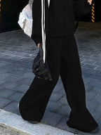 Side Striped Zip Up Hoodie and Pants Set THRIXINE