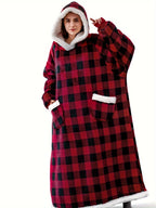 Cozy Plus Size Sherpa Fleece Robe - Ultra-Warm, Extra Long, Oversized Wearable Blanket with Pockets for Ultimate Relaxation - Soft, Thickened, and Plush for Women's Casual Loungewear Lootquake LLC