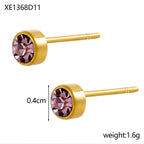 Stainless Steel Gold-plated Birthday Stone Constellation Diamond Bone Nail Pi-Mart