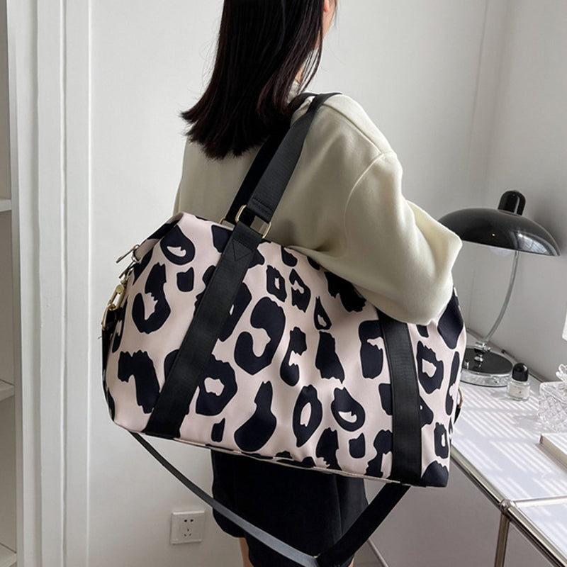 Women Travel Duffel Bag Cow Pattern Handbag Fitness Sports Shoulder Bags Pi-Mart