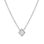 Square Natural White Shell Pendant Collarbone Necklace Bracelet