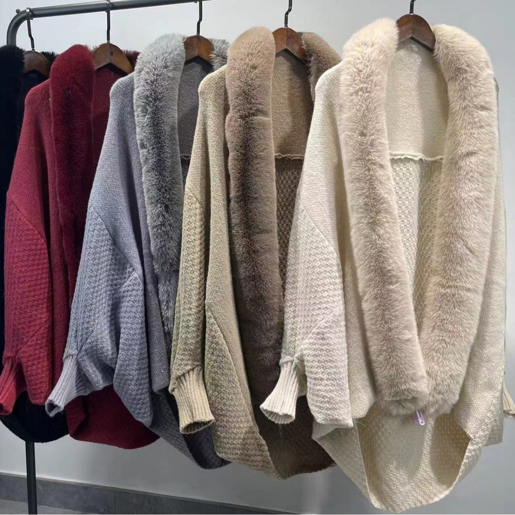 New Fashion Loose Cardigan Shawl Outer Match Cloak Coat Women Pi-Mart