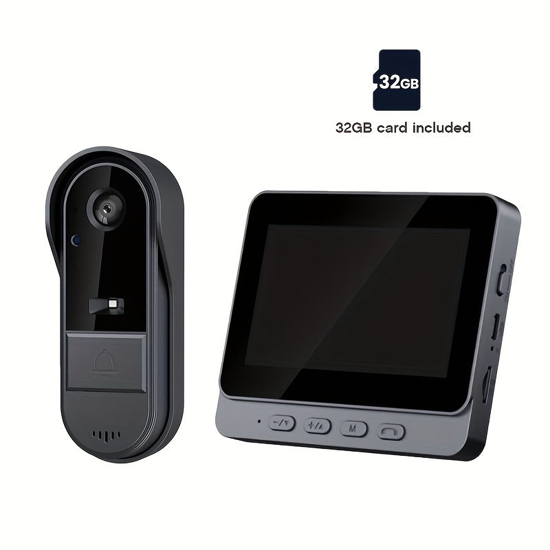 Smart Video Doorbell with HD Camera, Visual Doorbell Camera with 4.3-inch Display, Real-time Indoor Monitoring, Wide Angle, 2-Way Audio, Image & Video Recording, SD Card Local Storage, HD Night Vision, Battery/USB Dual Power, Lootquake LLC