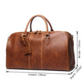 Men's Leather Hand Travel One Shoulder Crossbody Duffel Bag Pi-Mart