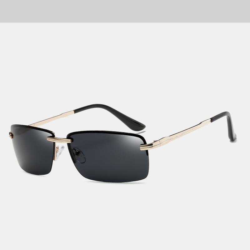 Luxury Classic Retro Rimless Sunglasses Men Polarized Gold Men's Shades Sun Glasses Luxury brands Night Driving Glasses Oculos de sol - SJB-DIAMOND ELITES