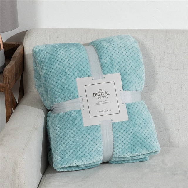 Fluffy Plaid Winter Bed Blankets by Pi Mart