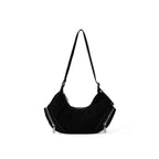 Large capacity suede shoulder bag, slouch bag, vintage casual bag hobo