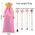 Beauty And The Beast Rose Makeup Brush Portable Makeup Tool Set Pi-Mart