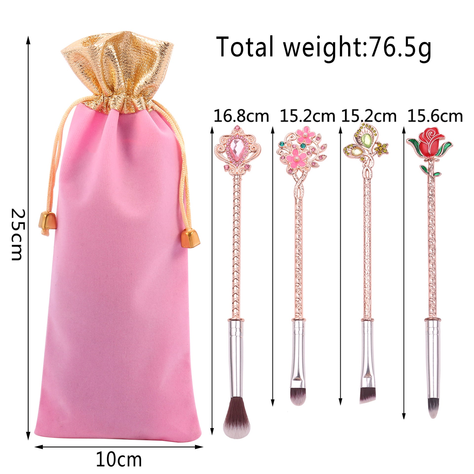 Beauty And The Beast Rose Makeup Brush Portable Makeup Tool Set Pi-Mart