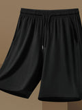Men's Plus Size Drawstring Pocketed Shorts