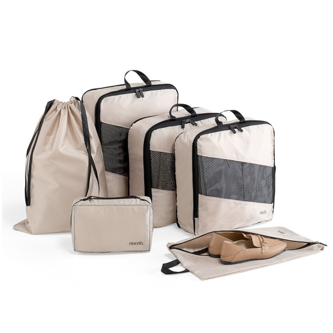 Thickened polyester cloth travel clothes storage bag, travel goods set bundle shoe cover finishing six-piece storage bag - SJB-DIAMOND ELITES
