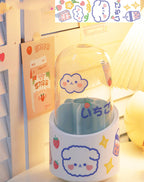 Large-capacity Cute Desktop Dust-proof Makeup Brush Storage Rotating Pen Holder