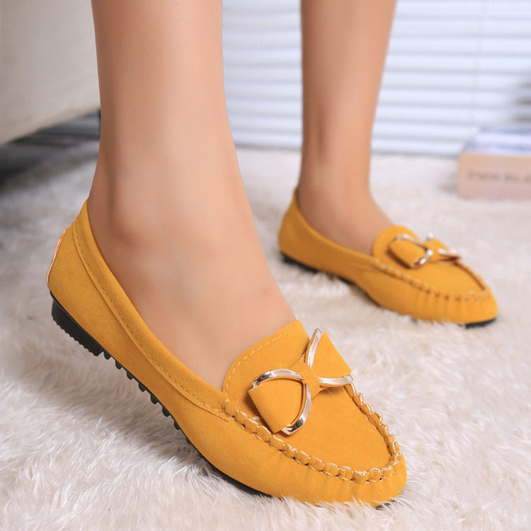 Fashion Bowknot Flats Shoes Women Casual Solid Loafers Cozy Shoes Pi-Mart