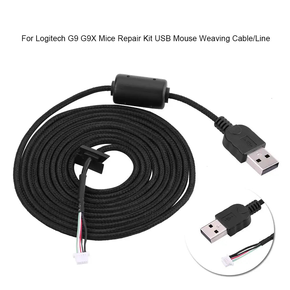2meters USB Mouse Line Wire Cable Replacement Repair Accessory For Logitech G9/G9X Game Mouse - SJB-DIAMOND ELITES