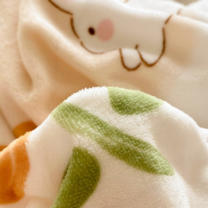 Winter Thickening Milk Fiber Bed Four-piece Coral Velvet Quilt Cover Flange Double-sided Bed Sheet Three-piece Bedding Pi-Mart