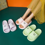 Cute Bear Slippers Indoor Non-slip Thick Soles Floor Bedroom Bathroom Slippers For Women Men Fashion House Shoes Summer Pi-Mart