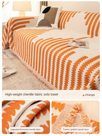 1pc Soft Chenille Sofa Protector - All-Season Universal Fit, Anti-Cat Scratch, Stain-Resistant, Plush Throw Blanket, Living Room and Bedroom Decor Essential - Easy Care, Machine Washable, and Durable Lootquake LLC