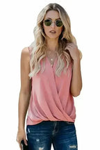 V Neck Draped Tank Top - SJB-DIAMOND ELITES