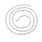 Sterling Silver Moon Beads Hexagon Beads Necklace For Women Pi-Mart