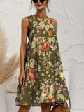 Charming Tiered Printed Round Neck Sleeveless Dress Trendy & Stylish Summer Dress for Women Stevvex