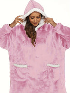 Cozy Plus Size Sherpa Fleece Robe - Ultra-Warm, Extra Long, Oversized Wearable Blanket with Pockets for Ultimate Relaxation - Soft, Thickened, and Plush for Women's Casual Loungewear Lootquake LLC