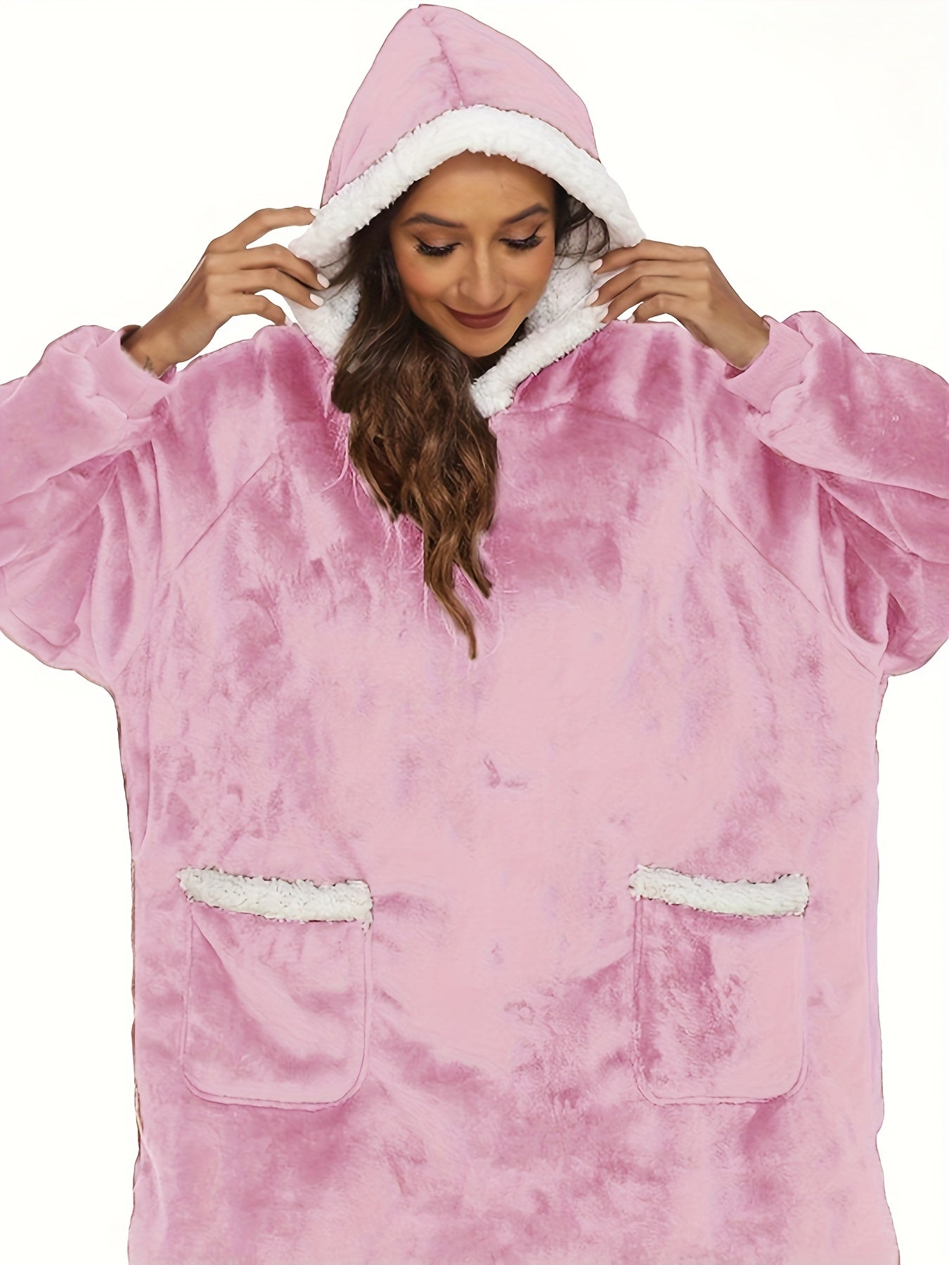 Cozy Plus Size Sherpa Fleece Robe - Ultra-Warm, Extra Long, Oversized Wearable Blanket with Pockets for Ultimate Relaxation - Soft, Thickened, and Plush for Women's Casual Loungewear Lootquake LLC