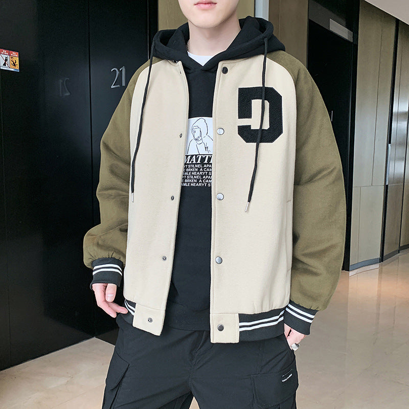 Student Plus Size Baseball Uniform Casual Jacket Pi-Mart