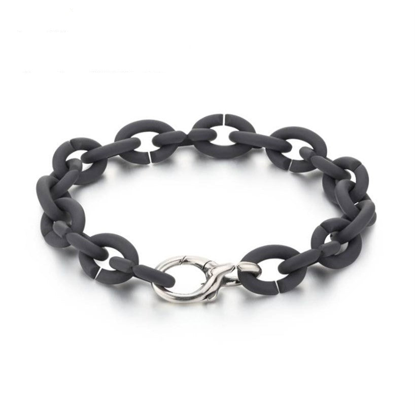 Basic Style Graphite Silver Bracelet Pi-Mart