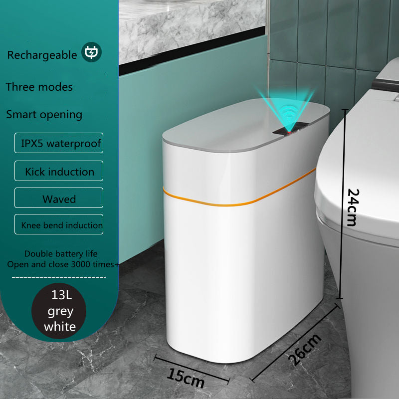 Smart Trash Can With Lid For Bedroom And Living Room Kitchen Storage Box Trash Can Induction Small Car Box Automatic Smart Dustbin Smart Trash Bin Pi-Mart