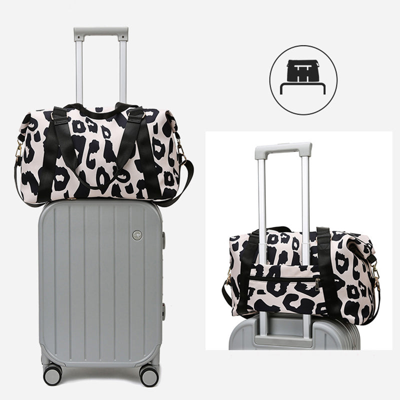 Women Travel Duffel Bag Cow Pattern Handbag Fitness Sports Shoulder Bags Pi-Mart