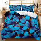 Butterfly Series Three-piece Bedding Quilt Cover Set Pi-Mart