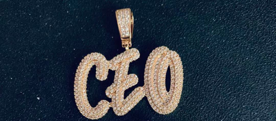 Creative Double Cursive Hip Hop Necklace Pi-Mart