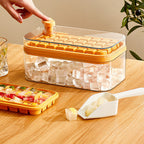 One-button Press Type Ice Mold Box Plastics Ice Cube Maker Ice Tray Mold With Storage Box With Lid Bar Kitchen Accessories Pi-Mart