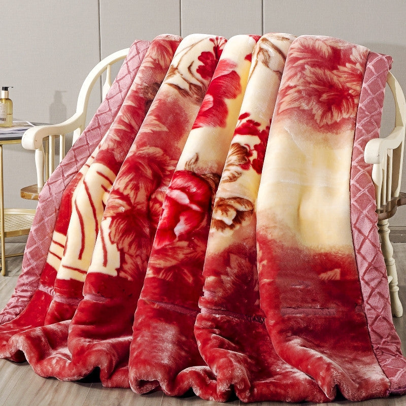 Blanket Quilt Winter Double Sided Warmth Extra Thick Flannel Pi-Mart