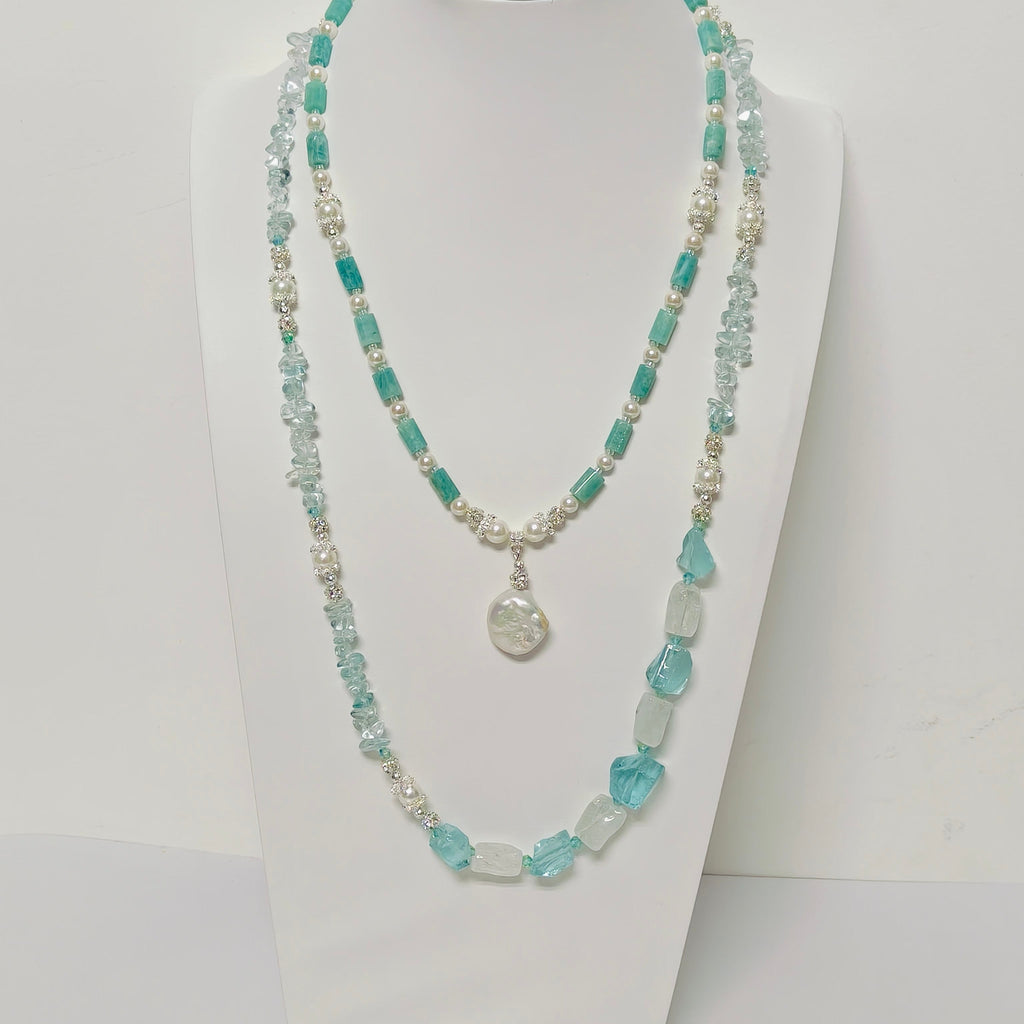 Handmade Premium Crystal Necklace |  Artisan Woven Jewelry with Alloy Accents  | Elegant Sparkling Statement Necklace for Women (MAC344)