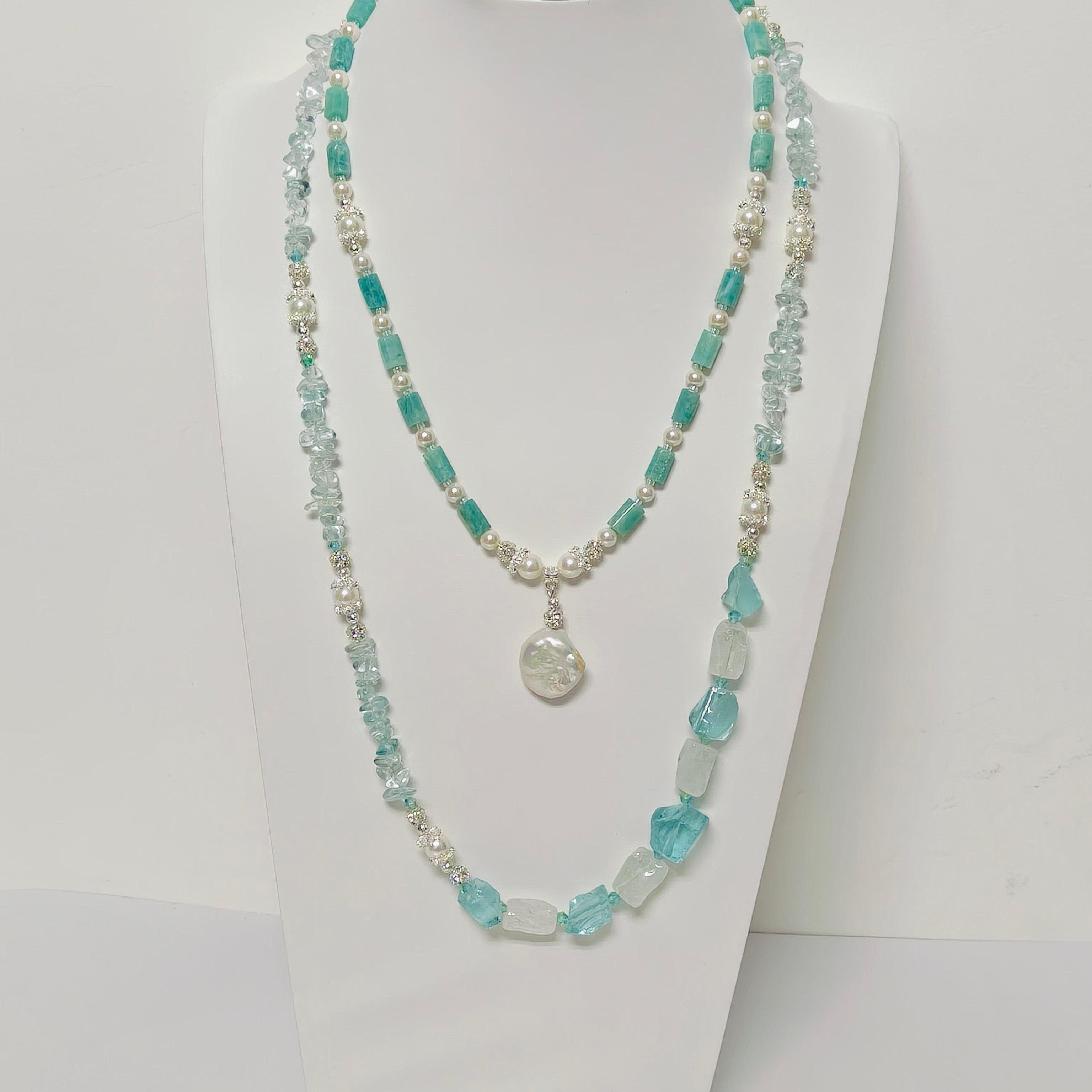 Handmade Premium Crystal Necklace |  Artisan Woven Jewelry with Alloy Accents  | Elegant Sparkling Statement Necklace for Women (MAC344)