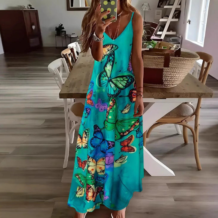 Spring And Summer Sling Women's Clothing Dress Digital Printing Lootquake LLC