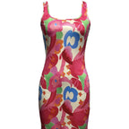 Ladies' Casual Printed Dress With Waist Cinching To Show Off Figure, U-neck Vest, Hip Hugging Dress - SJB-DIAMOND ELITES