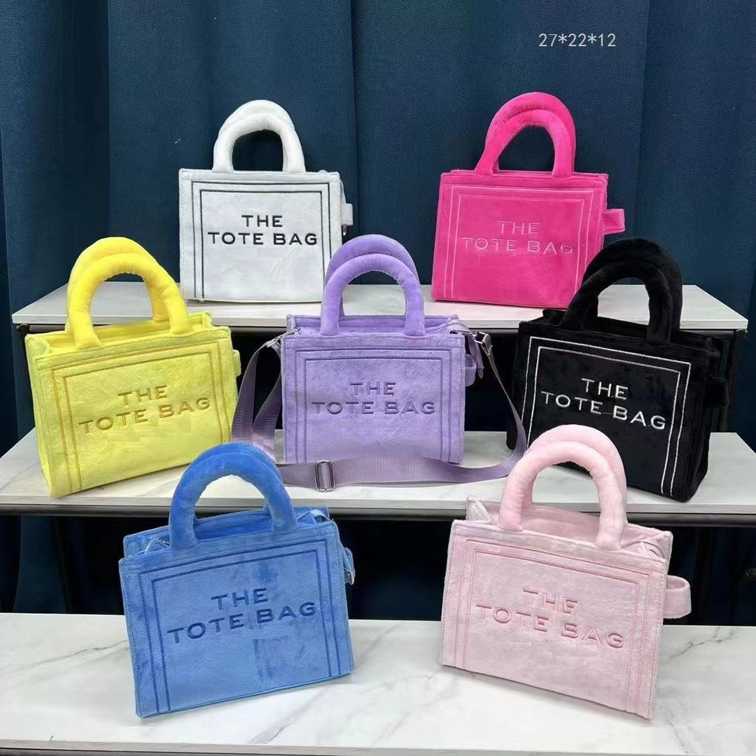 All-matching Fashion Plush Tote Handbag Women's Handbag Pi-Mart