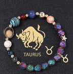 Natural Volcanic Rock Electroplating Twelve Constellations Bracelets