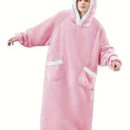 Cozy Plus Size Sherpa Fleece Robe - Ultra-Warm, Extra Long, Oversized Wearable Blanket with Pockets for Ultimate Relaxation - Soft, Thickened, and Plush for Women's Casual Loungewear Lootquake LLC