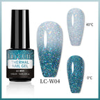 Temperature Change Glitter UV Polish Three-section Color Change