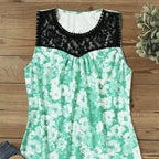 Ladies' Fashionable Casual Solid Color Printed Lace Collar Vest Top - SJB-DIAMOND ELITES