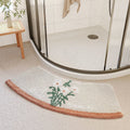 Absorbent Floor Mat Fan-shaped Carpet Shower Room Door Mat Bathroom Non-slip Pi-Mart