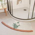 Absorbent Floor Mat Fan-shaped Carpet Shower Room Door Mat Bathroom Non-slip Pi-Mart