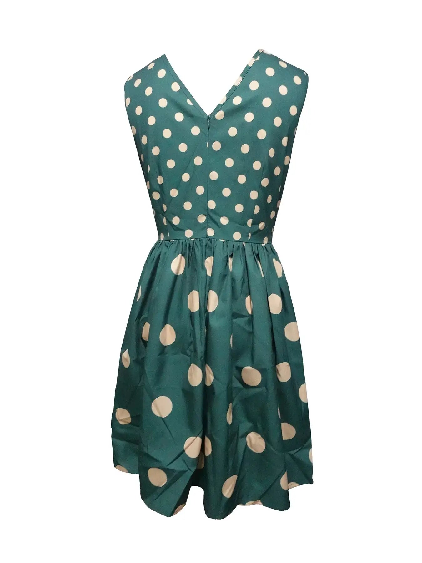 Ladies' V-neck Polka Dot Printed Fashionable Dress - SJB-DIAMOND ELITES