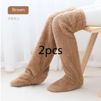 Over Knee High Fuzzy Long Socks Winter Warm Cold Leg Knee Joint Cold-proof Stockings Home Floor Sleeping Socks Pi-Mart