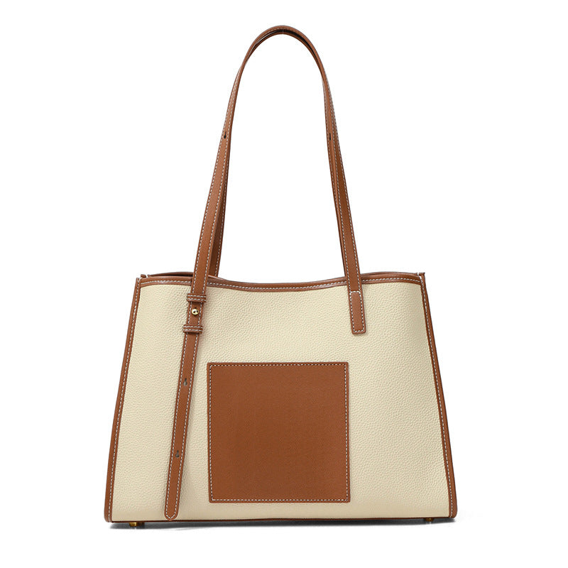 Genuine leather shoulder bag all-match large-capacity tote bag for women 5734 - SJB-DIAMOND ELITES