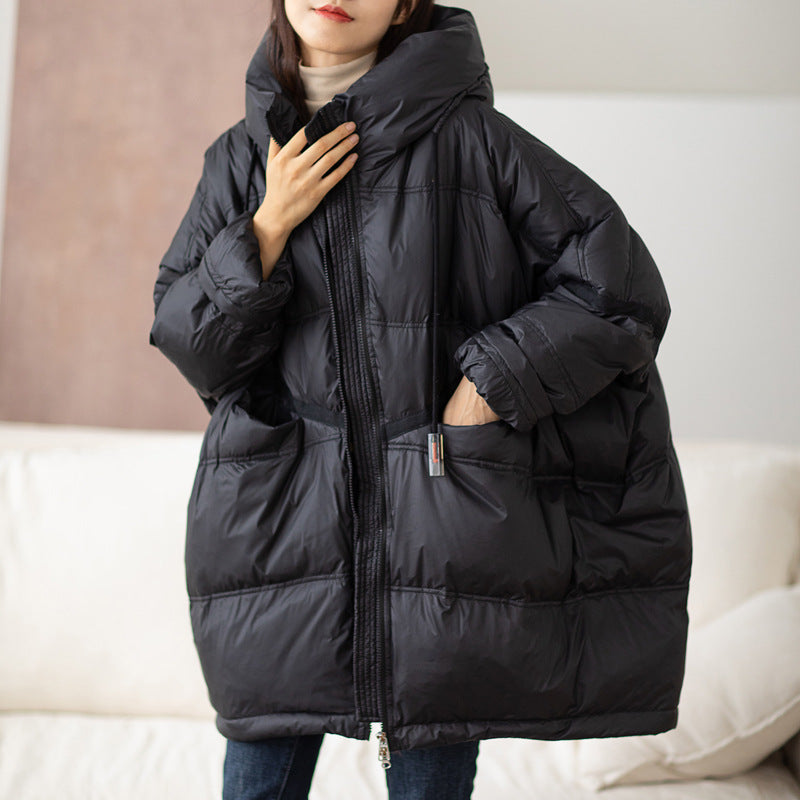Plus Size White Duck Down Loose Down Jacket Pi-Mart